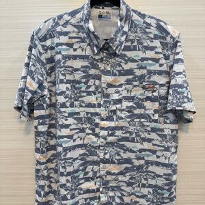 Salt Life Sunshine State Woven Short Sleeve Performance Fishing Shirt size L